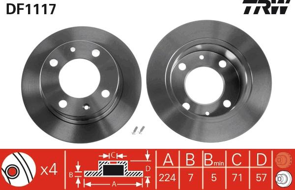 TRW DF1117 - Brake Disc autospares.lv