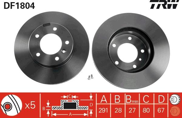 TRW DF1804 - Brake Disc autospares.lv