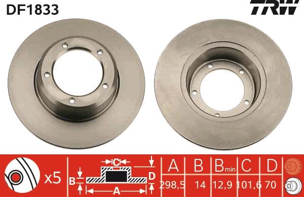 TRW DF1833 - Brake Disc autospares.lv