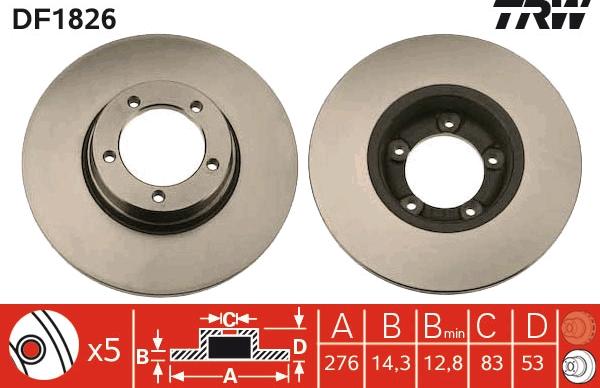 TRW DF1826 - Brake Disc autospares.lv