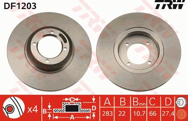 TRW DF1203 - Brake Disc autospares.lv