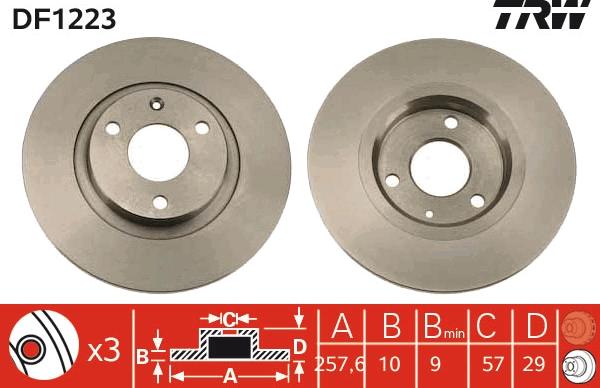 TRW DF1223 - Brake Disc autospares.lv