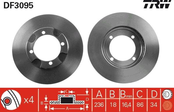 TRW DF3095 - Brake Disc autospares.lv