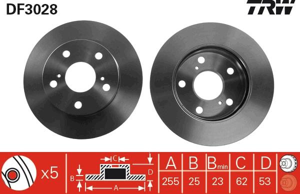 TRW DF3028 - Brake Disc autospares.lv