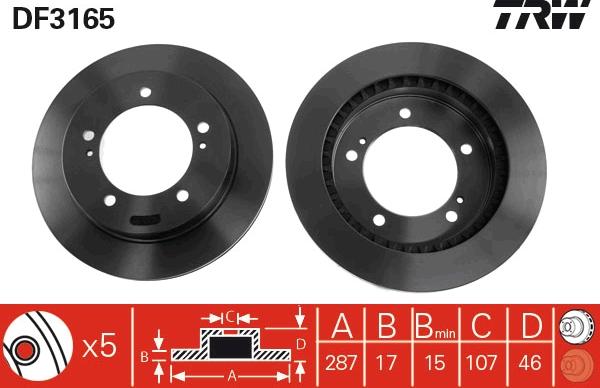 TRW DF3165 - Brake Disc autospares.lv