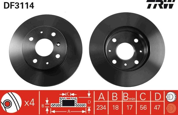 TRW DF3114 - Brake Disc autospares.lv