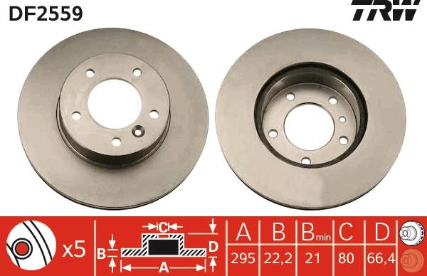 TRW DF2559 - Brake Disc autospares.lv