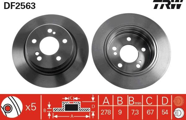 TRW DF2563 - Brake Disc autospares.lv