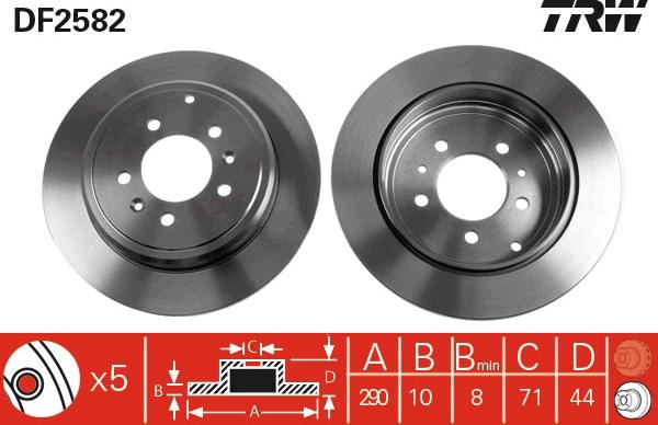 TRW DF2582 - Brake Disc autospares.lv