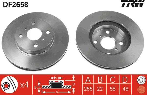 TRW DF2658 - Brake Disc autospares.lv