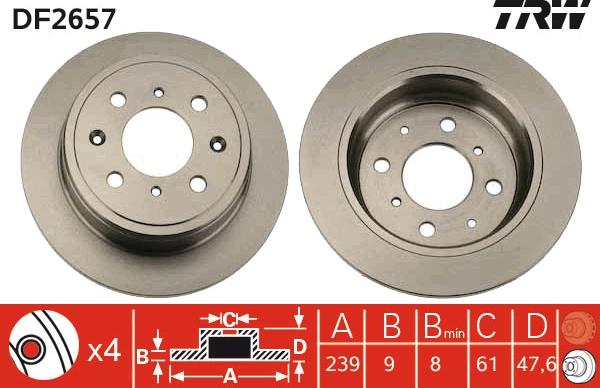 TRW DF2657 - Brake Disc autospares.lv