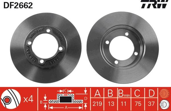 TRW DF2662 - Brake Disc autospares.lv