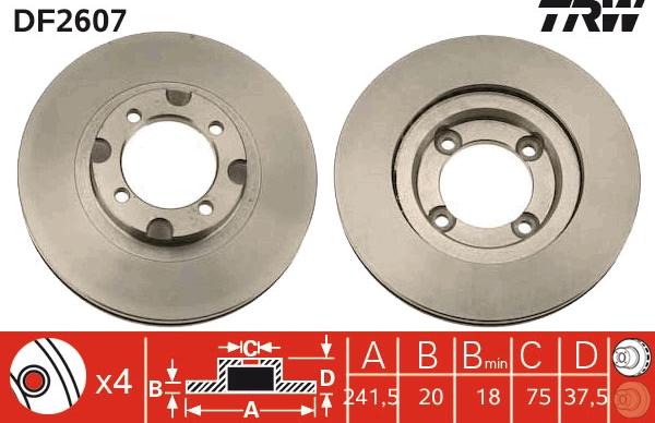 TRW DF2607 - Brake Disc autospares.lv