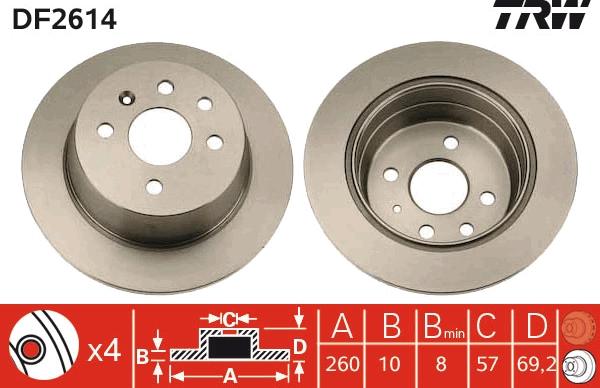 TRW DF2614 - Brake Disc autospares.lv