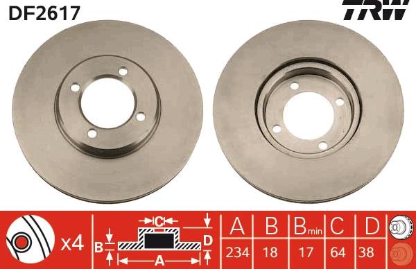 TRW DF2617 - Brake Disc autospares.lv