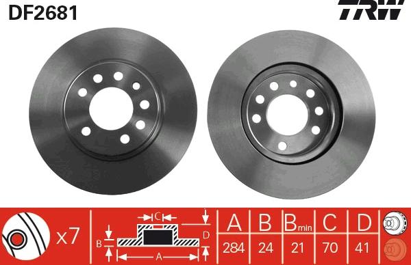 TRW DF2681 - Brake Disc autospares.lv