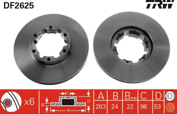 TRW DF2625 - Brake Disc autospares.lv