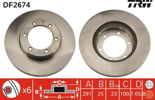 TRW DF2674 - Brake Disc autospares.lv