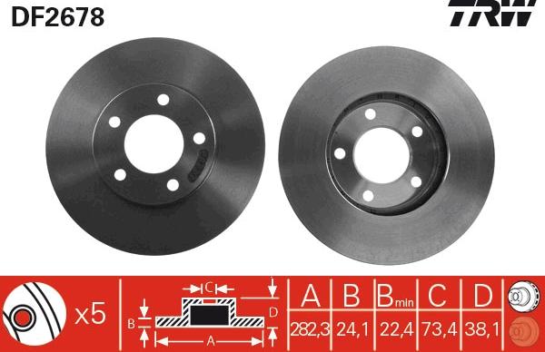 TRW DF2678 - Brake Disc autospares.lv