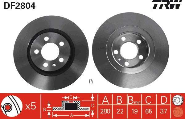 TRW DF2804 - Brake Disc autospares.lv