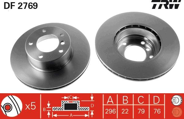 TRW DF2769 - Brake Disc autospares.lv