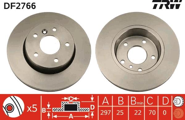 TRW DF2766 - Brake Disc autospares.lv