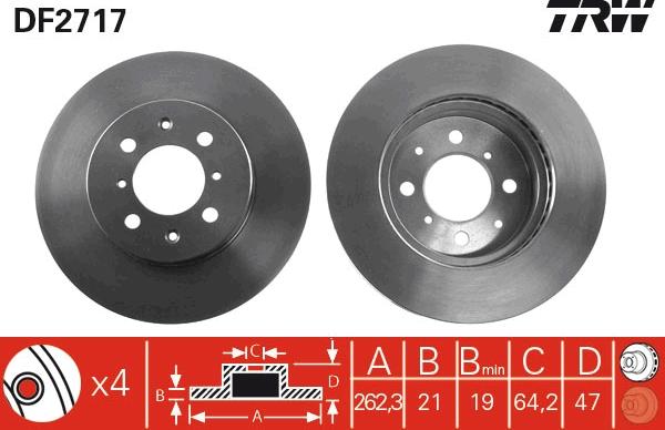 TRW DF2717 - Brake Disc autospares.lv