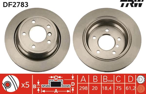 TRW DF2783 - Brake Disc autospares.lv