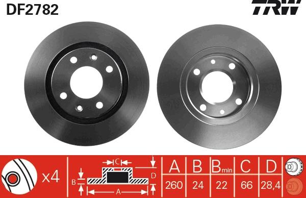 TRW DF2782 - Brake Disc autospares.lv