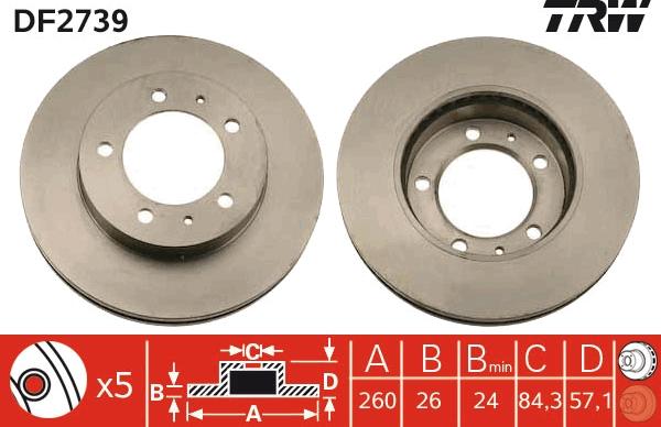 TRW DF2739 - Brake Disc autospares.lv