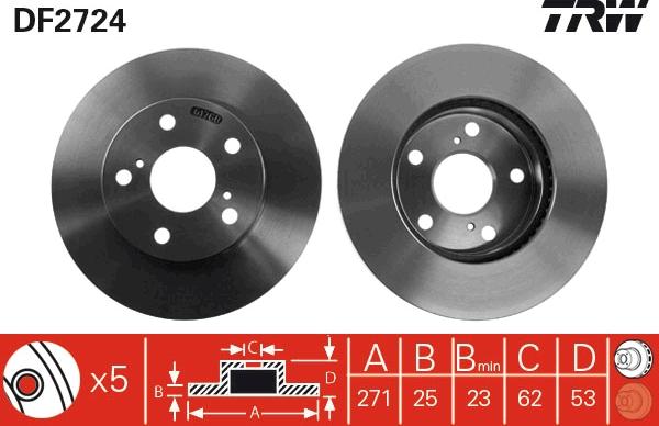 TRW DF2724 - Brake Disc autospares.lv