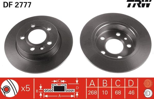 TRW DF2777 - Brake Disc autospares.lv