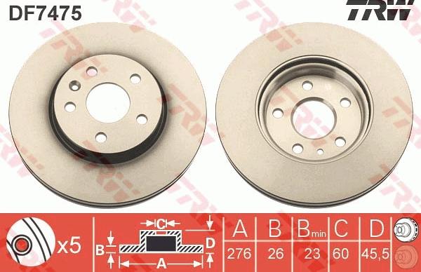 TRW DF7475 - Brake Disc autospares.lv