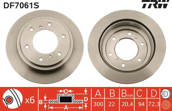 TRW DF7061S - Brake Disc autospares.lv