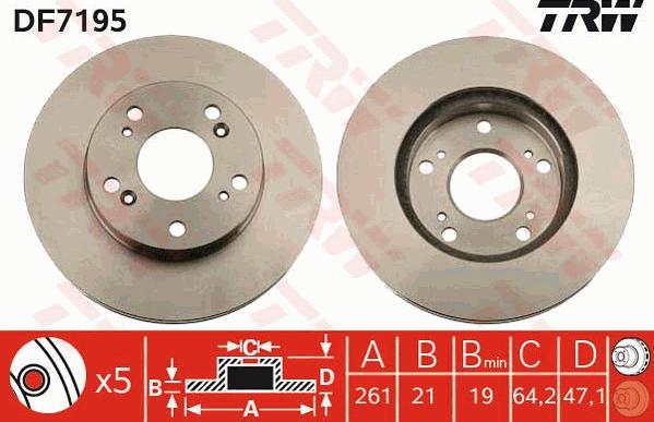 TRW DF7195 - Brake Disc autospares.lv