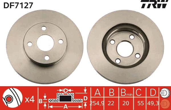 TRW DF7127 - Brake Disc autospares.lv