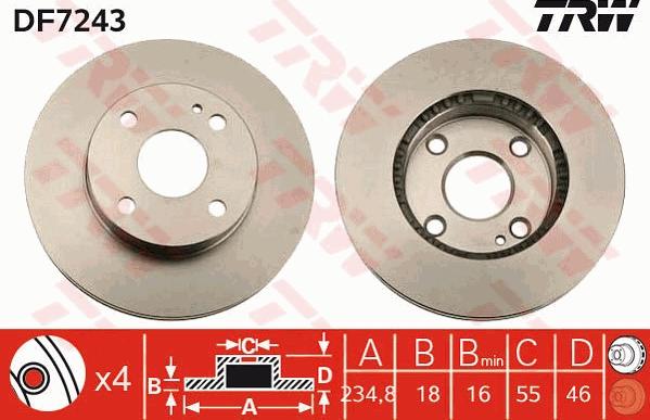 TRW DF7243 - Brake Disc autospares.lv