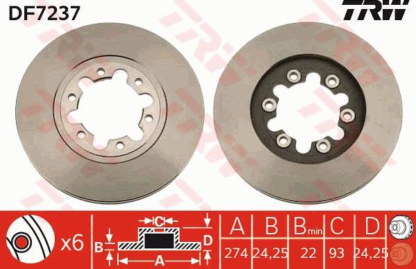 TRW DF7237 - Brake Disc autospares.lv