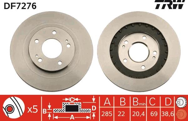 TRW DF7276 - Brake Disc autospares.lv