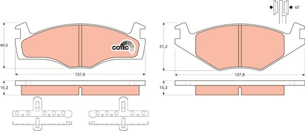 TRW GDB459 - Brake Pad Set, disc brake autospares.lv