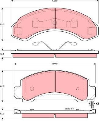 TRW GDB4004 - Brake Pad Set, disc brake autospares.lv