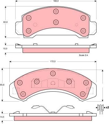 TRW GDB4013 - Brake Pad Set, disc brake autospares.lv