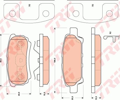 TRW GDB4143 - Brake Pad Set, disc brake autospares.lv