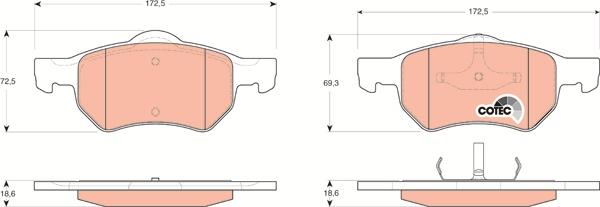 TRW GDB4128 - Brake Pad Set, disc brake autospares.lv