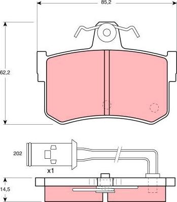 TRW GDB486 - Brake Pad Set, disc brake autospares.lv