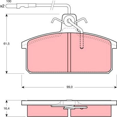 TRW GDB422 - Brake Pad Set, disc brake autospares.lv