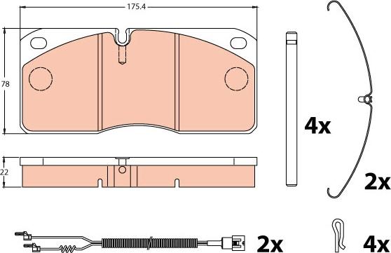 TRW GDB5005 - Brake Pad Set, disc brake autospares.lv