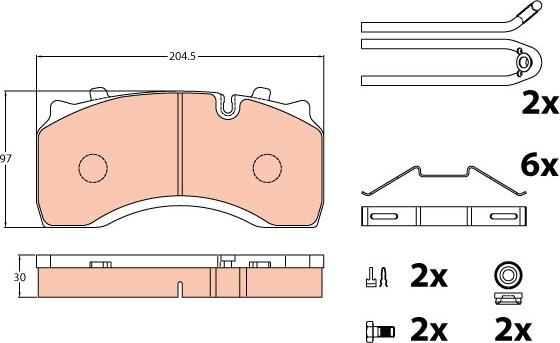 TRW GDB5084 - Brake Pad Set, disc brake autospares.lv