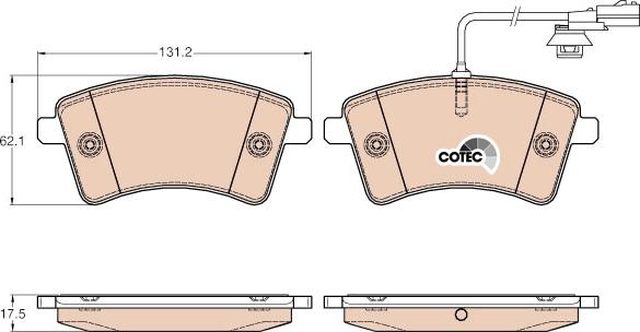 TRW GDB1941 - Brake Pad Set, disc brake autospares.lv