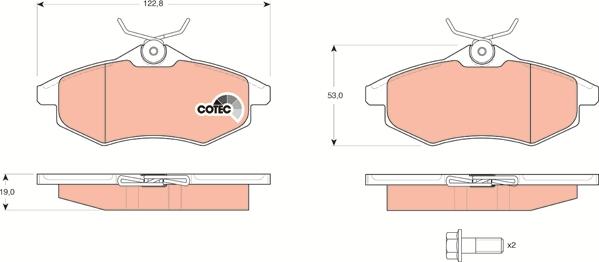 TRW GDB1495 - Brake Pad Set, disc brake autospares.lv